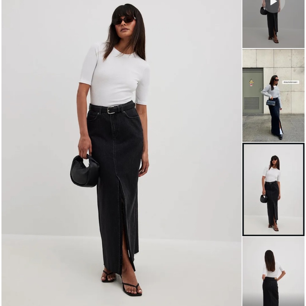 Na-kd Denim Wide Maxi Skirt